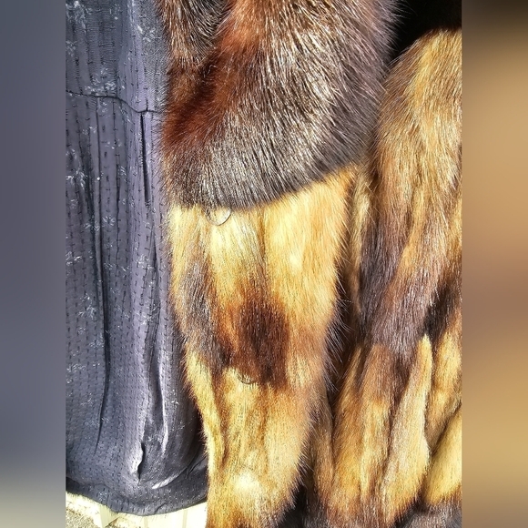GLAMOROUS AUTHENTIC MAHAGONY MINK FUR COAT/JACKET SIZES XLARGE-1XL - Picture 5 of 9